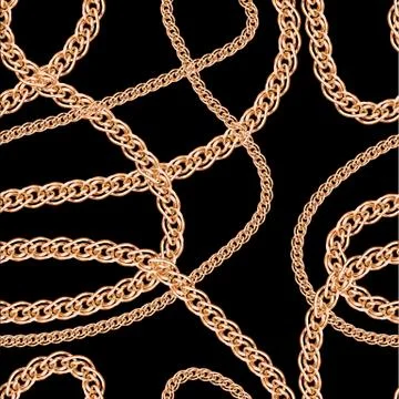 Seamless pattern with chain for fabric design. Stock Illustration