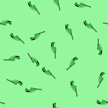 Seamless pattern chainsaw tree trimmer cartoon vector Illustrazione stock