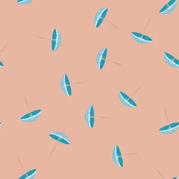 Seamless pattern chair beach umbrella cartoon vector イラスト素材
