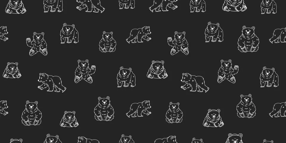 Seamless pattern with chalk on blackboard effect. Gray background and white l Stock Illustration