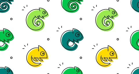 Seamless pattern with Chameleons Stock Illustration