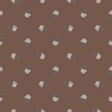 Seamless pattern chamomile on brown background. Beautiful ornament summer gra Stock Illustration