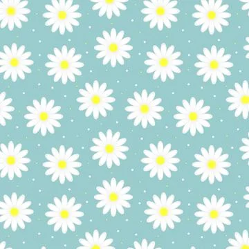 Seamless pattern with chamomile flowers Stock Illustration