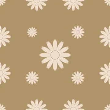 Seamless pattern with chamomile. Vector illustration. Stock Illustration