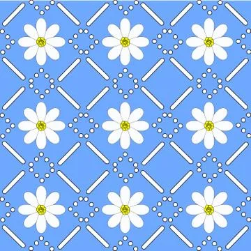 Seamless pattern with chamomiles Stock Illustration