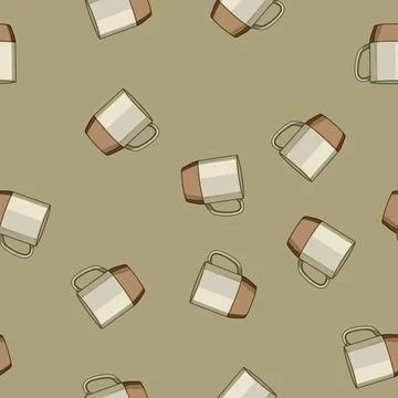 Seamless pattern champagne coffee cup reusable cartoon vector Ilustração Stock