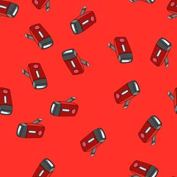 Seamless pattern champagne hand crank flashlight cartoon vector Stockillustratie