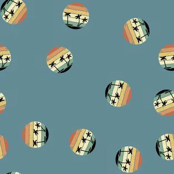 Seamless pattern champagne retro sunset cartoon vector Stockillustratie