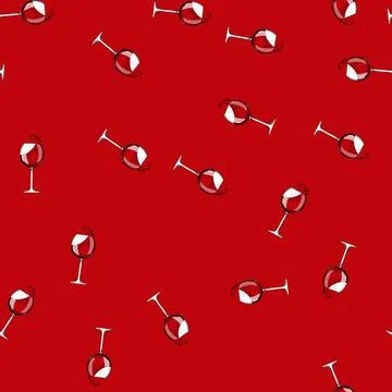 Seamless pattern champagne wine glass cartoon vector Stockillustratie
