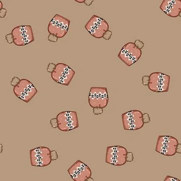 Seamless pattern champagne winter hat knit cartoon vector イラスト素材