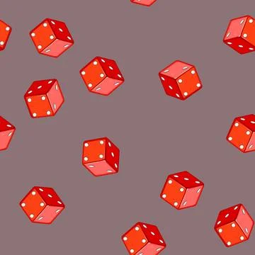 Seamless pattern chance dice cartoon vector Stock Illustration