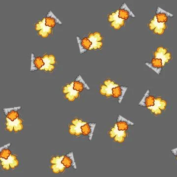Seamless pattern chaos explosion effect cartoon vector イラスト素材