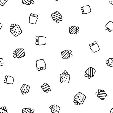 Seamless pattern with chaotic gift. Vector background Stock Illustration