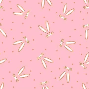 Seamless pattern with chaotic rabbit polka dots on a light background. Vector イラスト素材