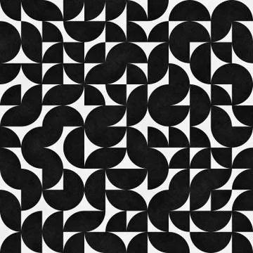 Seamless Pattern With Chaotic Semicircles. Abstract Irregular Retro Background イラスト素材