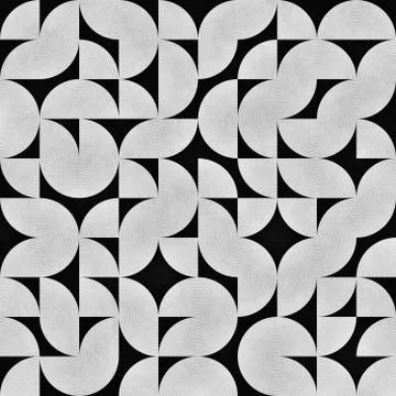 Seamless Pattern With Chaotic Semicircles. Abstract Irregular Retro Background Stock Illustration