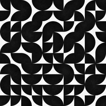 Seamless Pattern With Chaotic Semicircles. Abstract Irregular Retro Background. Illustrazione stock