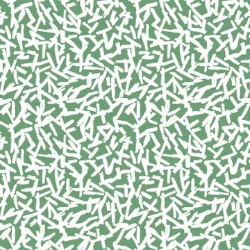 Seamless pattern chaotic white green lines chalk grid design abstract simple  Stock Illustration