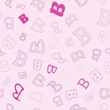 Seamless pattern with character b Stock Illustration