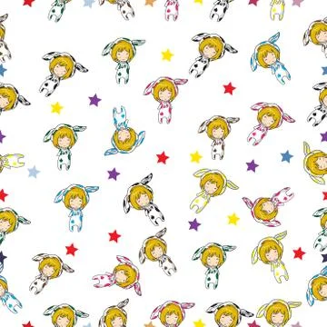 Seamless Pattern character design Mascot  Stock-Illustration