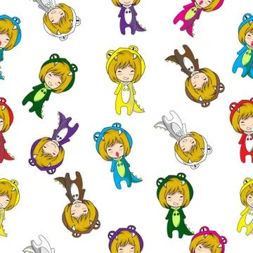 Seamless Pattern character design Mascot  Stock Illustration