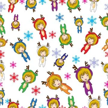 Seamless Pattern character design Mascot  Stock Illustration