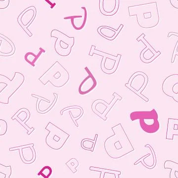 Seamless pattern with character p Illustrazione stock