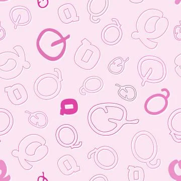 Seamless pattern with character q Stock-Illustration