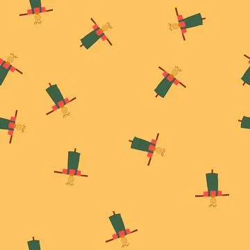 Seamless pattern character scarecrow cartoon vector Illustrazione stock