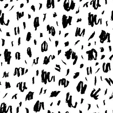 Seamless pattern with charcoal blots and strokes. Stock Illustration