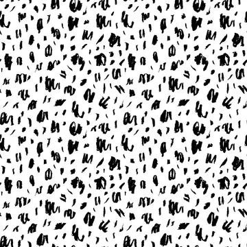 Seamless pattern with charcoal blots and strokes. Stock Illustration