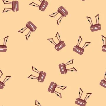 Seamless pattern charcoal grill bbq cartoon vector 스톡 일러스트