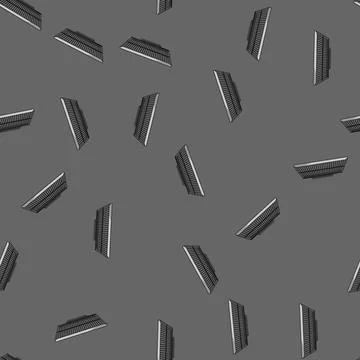 Seamless pattern charcoal grill rack cartoon vector Stock Illustration