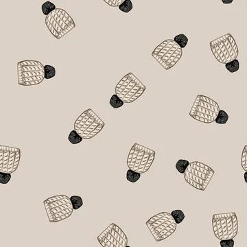 Seamless pattern chardonnay winter hat knit cartoon vector 스톡 일러스트