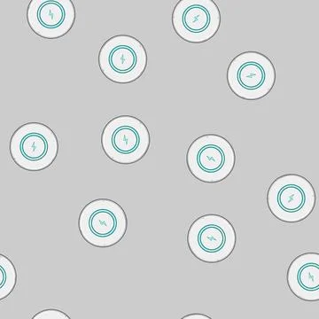 Seamless pattern charger charging pad wireless cartoon vector Stock Illustration