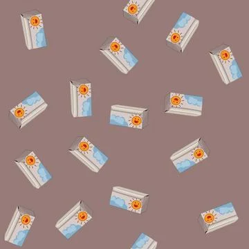 Seamless pattern charity toy box cartoon vector Stock Illustration
