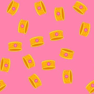 Seamless pattern charm bracelet gold cartoon vector 库存插图