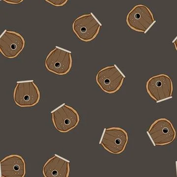 Seamless pattern charm wooden door fairy tale house cartoon vector 스톡 일러스트