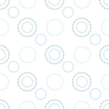 Seamless pattern in charmed round frames of blue winter stars Stock Illustration