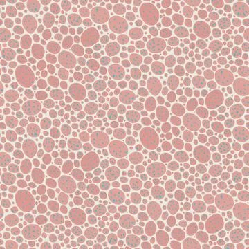 Seamless pattern with charming hand drawn pink gouache polka dots. Modern boho Stock Illustration