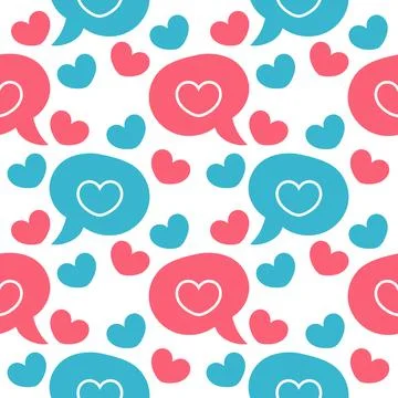 Seamless pattern chat with heart theme Stock-Illustration