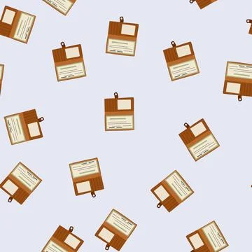 Seamless pattern check checkbook cartoon vector Stock Illustration