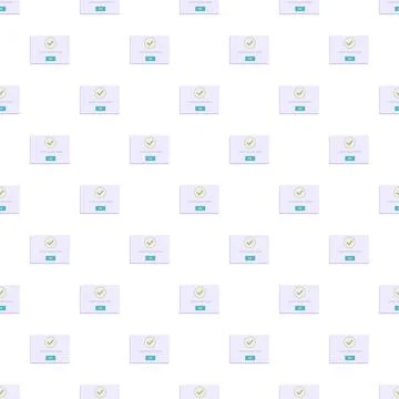 Seamless pattern with check mark notification message windows Stock Illustration