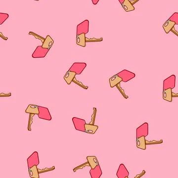 Seamless pattern checkin door key hotel cartoon vector Stock Illustration