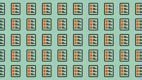 Seamless Pattern of Checklist Icons on Light Green Background. Stock Footage 325389748