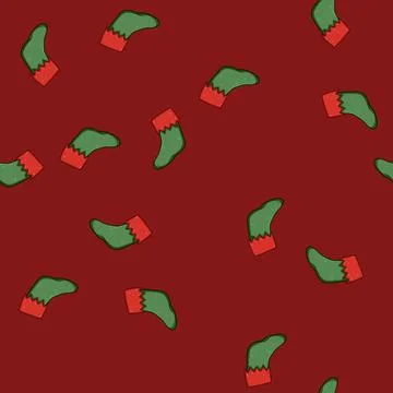 Seamless pattern cheer christmas sock cartoon vector Stock Illustration