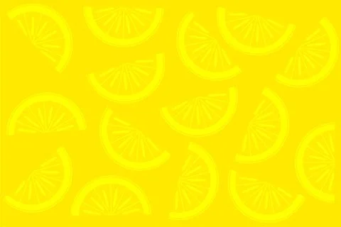 Seamless pattern of cheerful abstract lemons in yellow, on a yellow backgroun Stock Illustration
