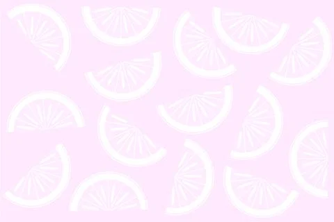 Seamless pattern of cheerful abstract oranges in white, on a light lilac back Illustrazione stock