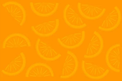 Seamless pattern of cheerful abstract oranges in orange color, on an orange b Illustrazione stock