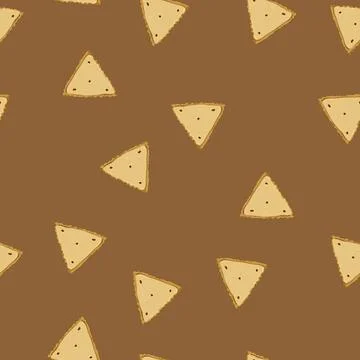 Seamless pattern cheese cracker biscuit cartoon vector Stock Illustration